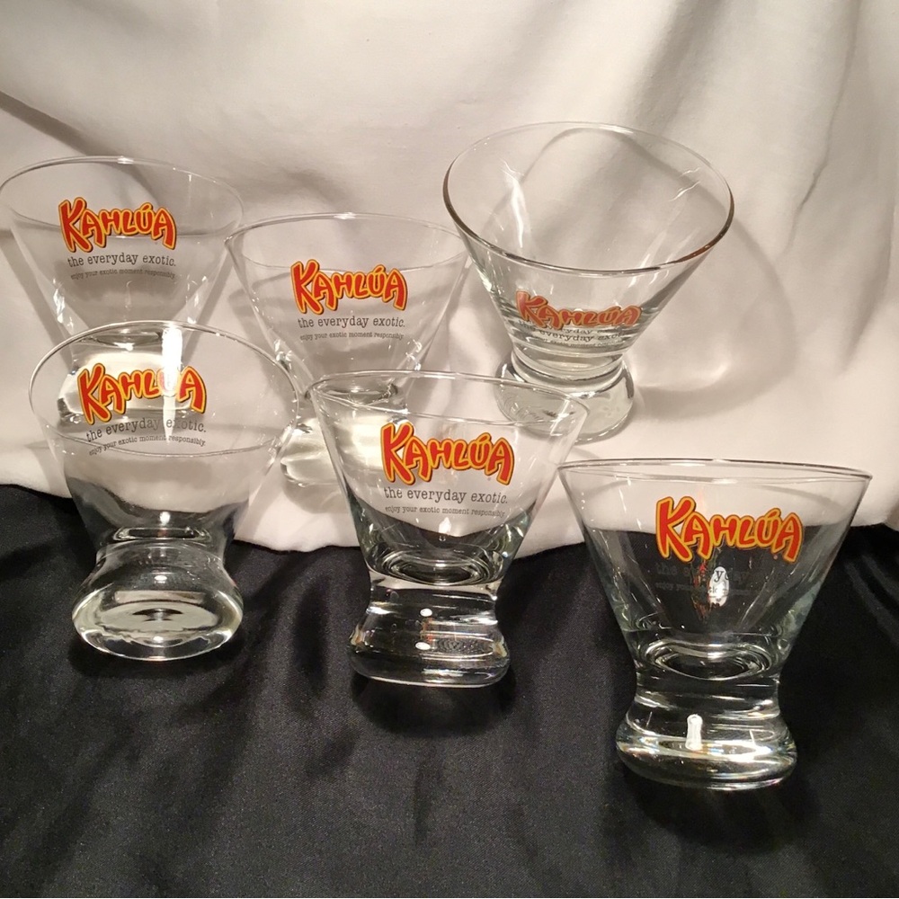 Vintage Set of Six Kahlúa Bar Glasses